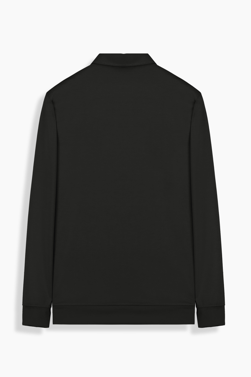 Polo Yaka Siyah Sweatshirt - 2