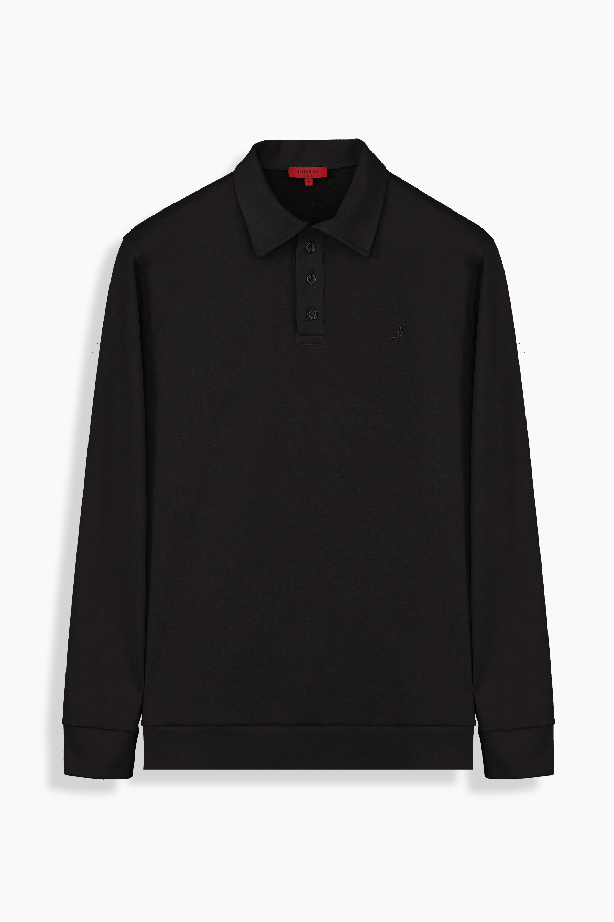 Polo Yaka Siyah Sweatshirt
