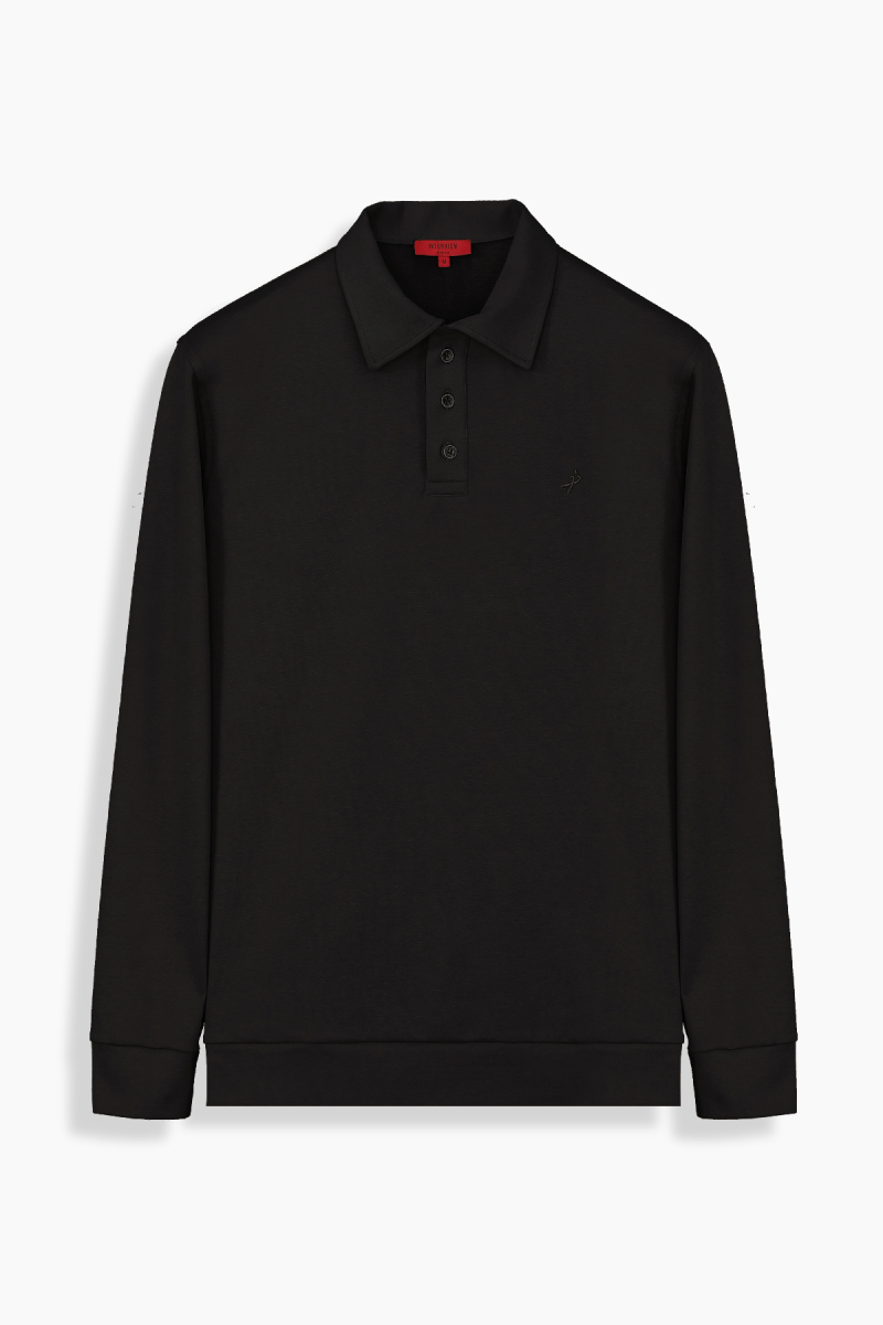 INTERVIEW Polo Yaka Siyah Sweatshirt