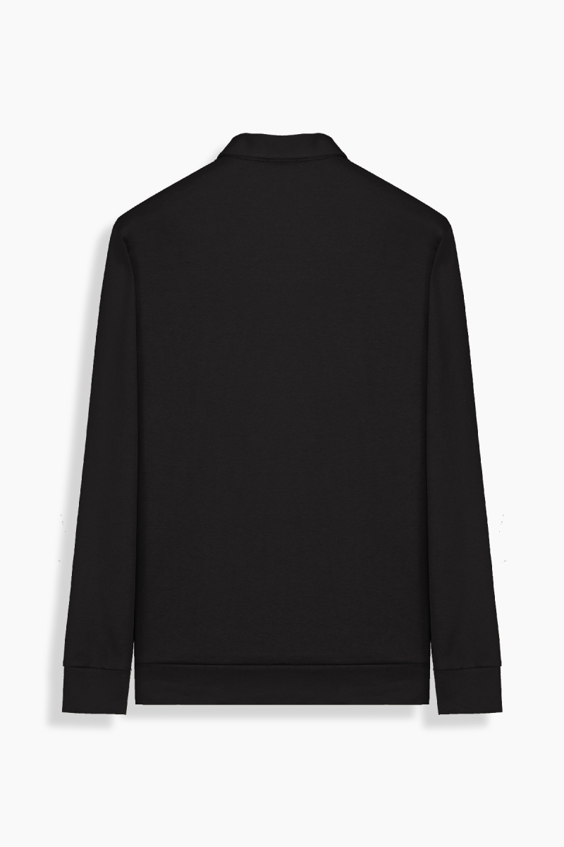 INTERVIEW Polo Yaka Siyah Sweatshirt görsel 2