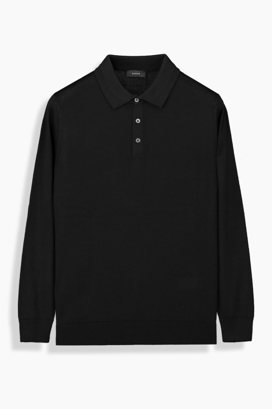 Polo Yaka Siyah Triko 