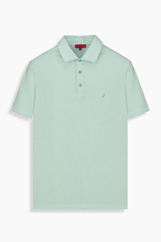 Polo Yaka Standart Kesim Mint Yeşili Tişört 