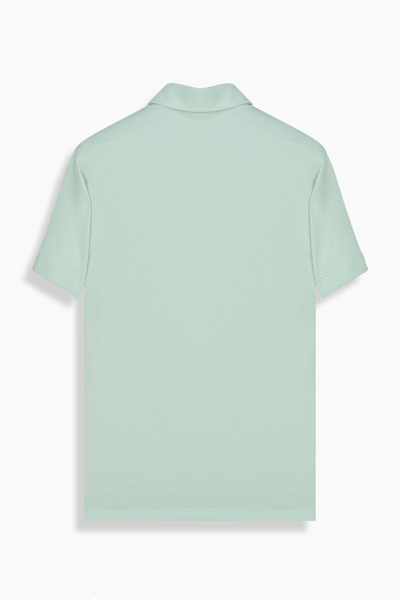 Polo Yaka Standart Kesim Mint Yeşili Tişört - 2