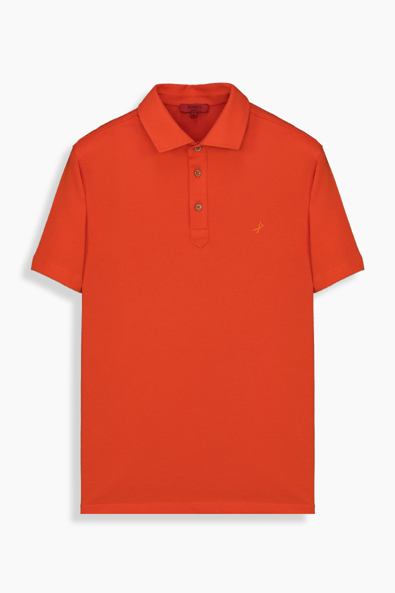 Polo Yaka Standart Kesim Turuncu Tişört - 1