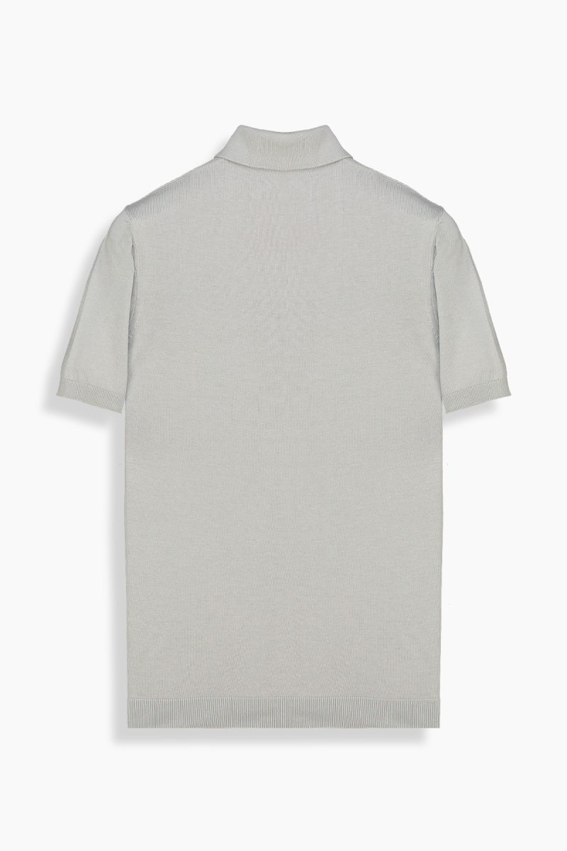 Polo Yaka Triko Gri Tişört - 2