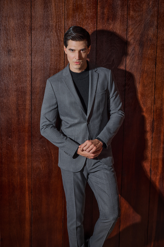 Poseidon Resta Relax Fit Çizgili Gri Takım Elbise - INTERVIEW