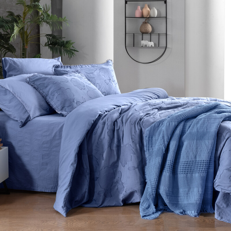 Prado Nevresim Takımı King Size Mavi - SAREV