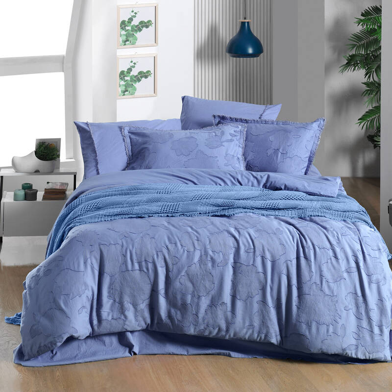 Prado Nevresim Takımı King Size Mavi - 1