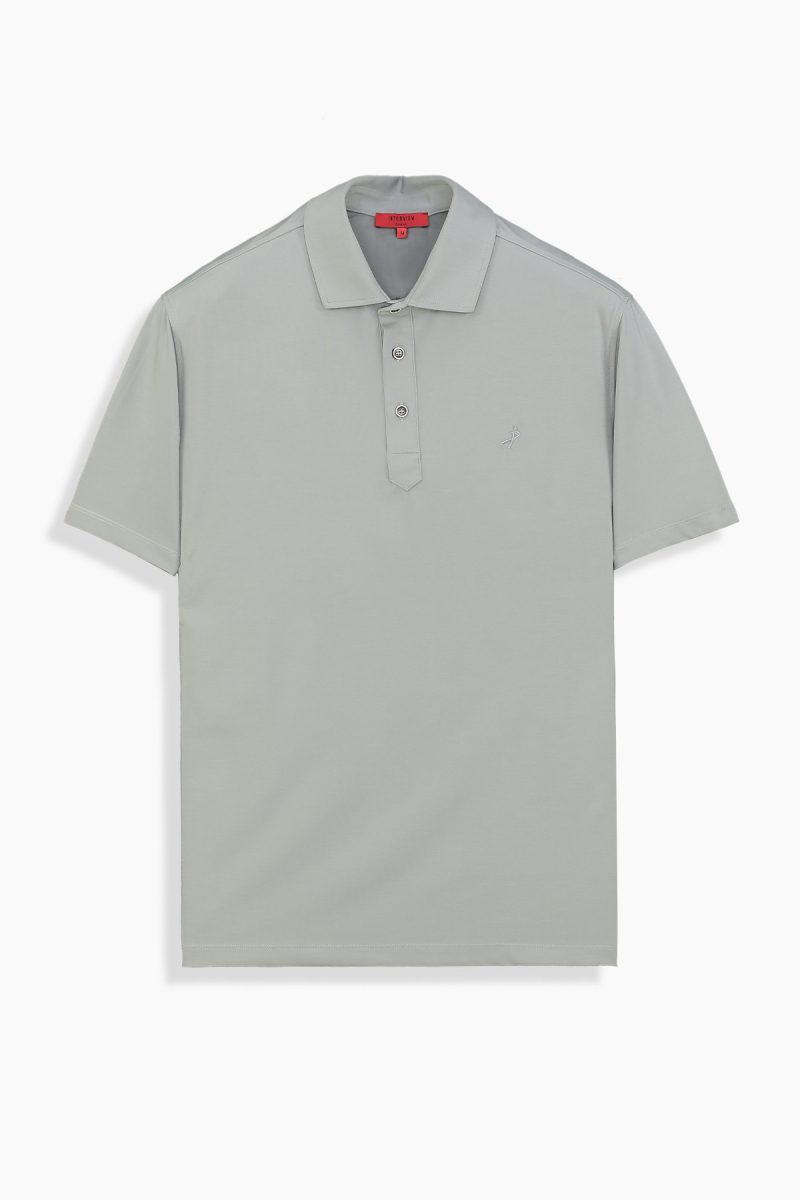 Pulso Polo Yaka Açık Gri Relax Fit Tişört - 1
