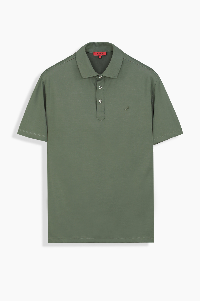 Pulso Polo Yaka Koyu Haki Relax Fit Tişört - 1