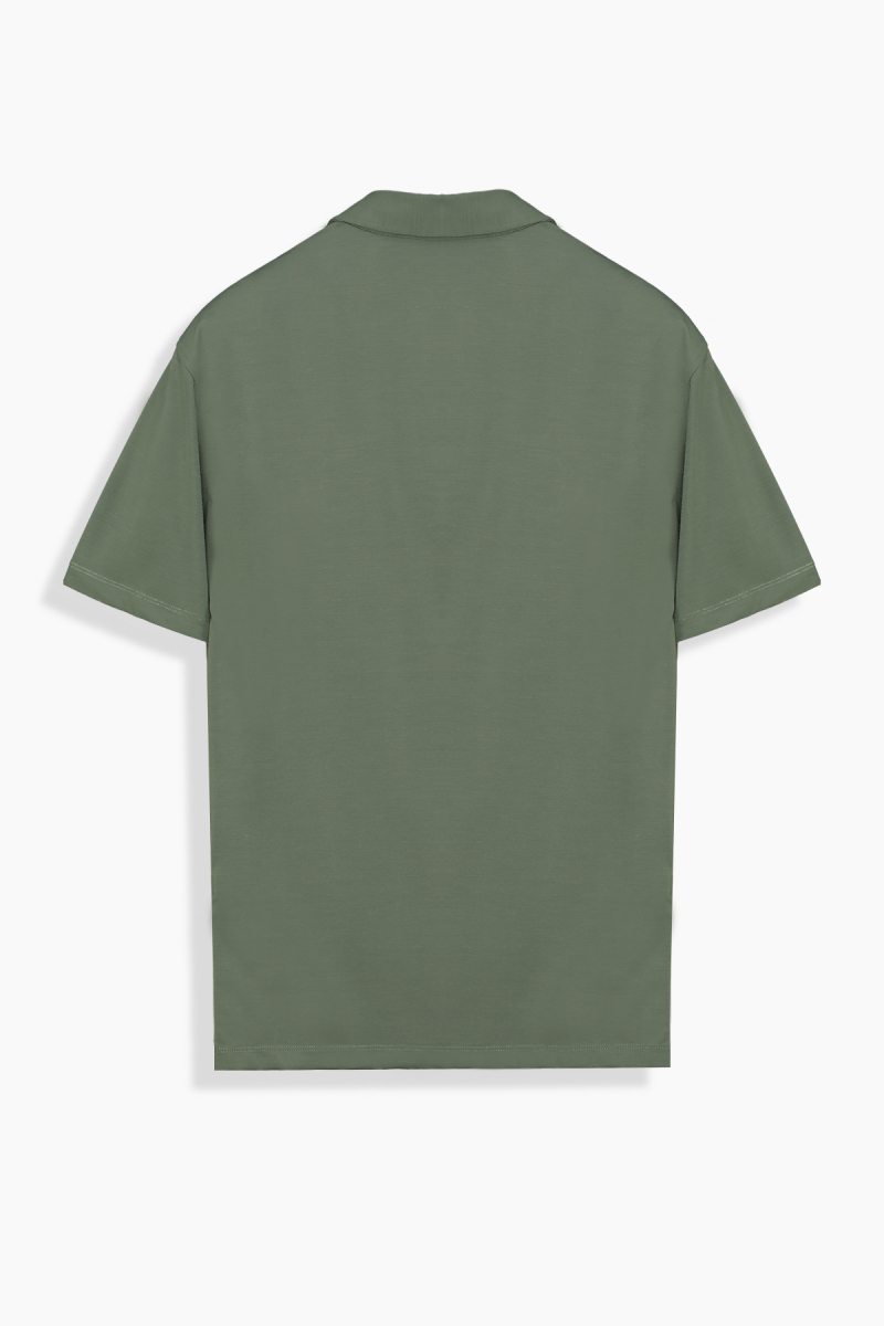 Pulso Polo Yaka Koyu Haki Relax Fit Tişört - 2