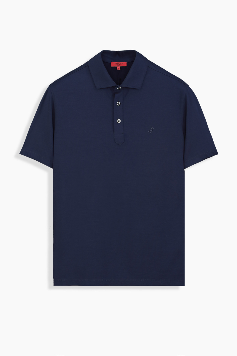 Pulso Polo Yaka Lacivert Relax Fit Tişört - 1