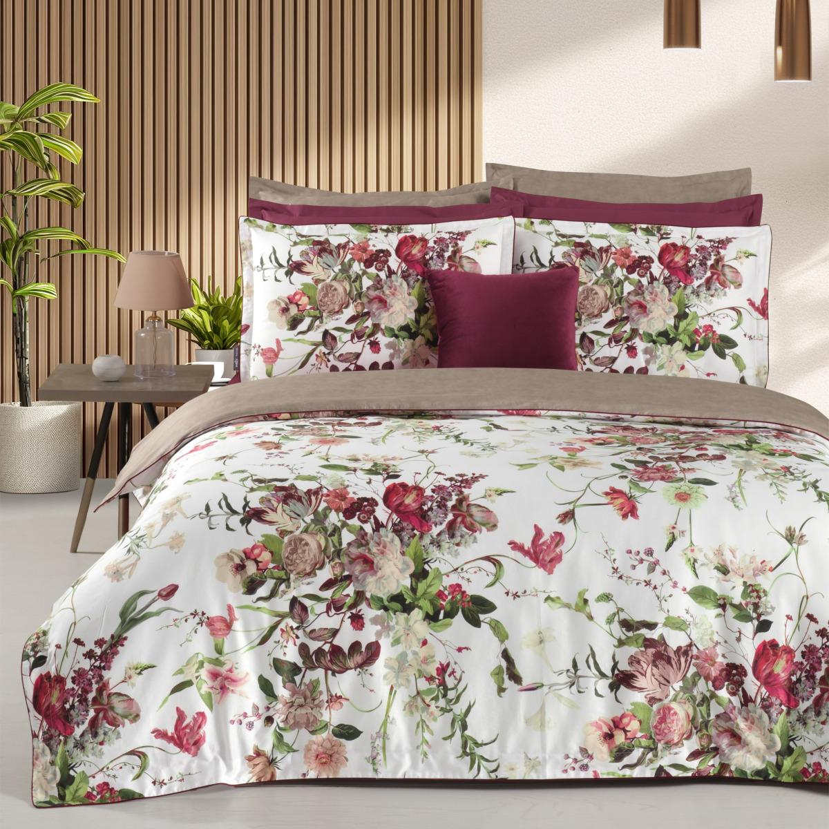 Bella Rose Pamuk Saten Nevresim Takımı King Size - 2