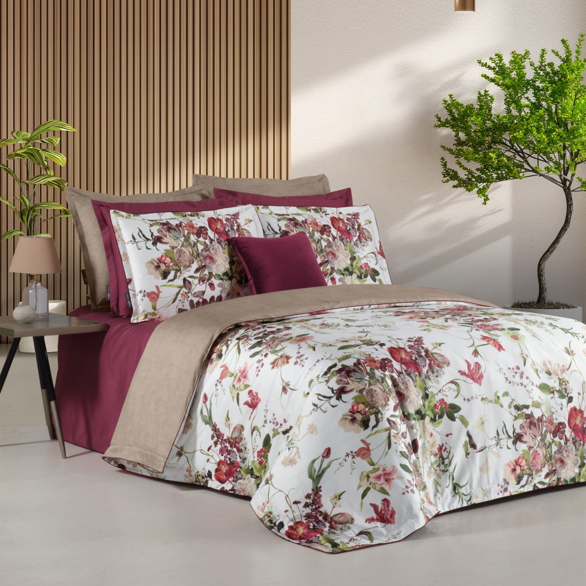 Bella Rose Pamuk Saten Nevresim Takımı King Size - 4