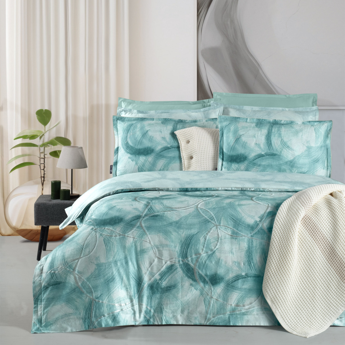 Debrina Pamuk Saten Nevresim Takımı King Size - 1