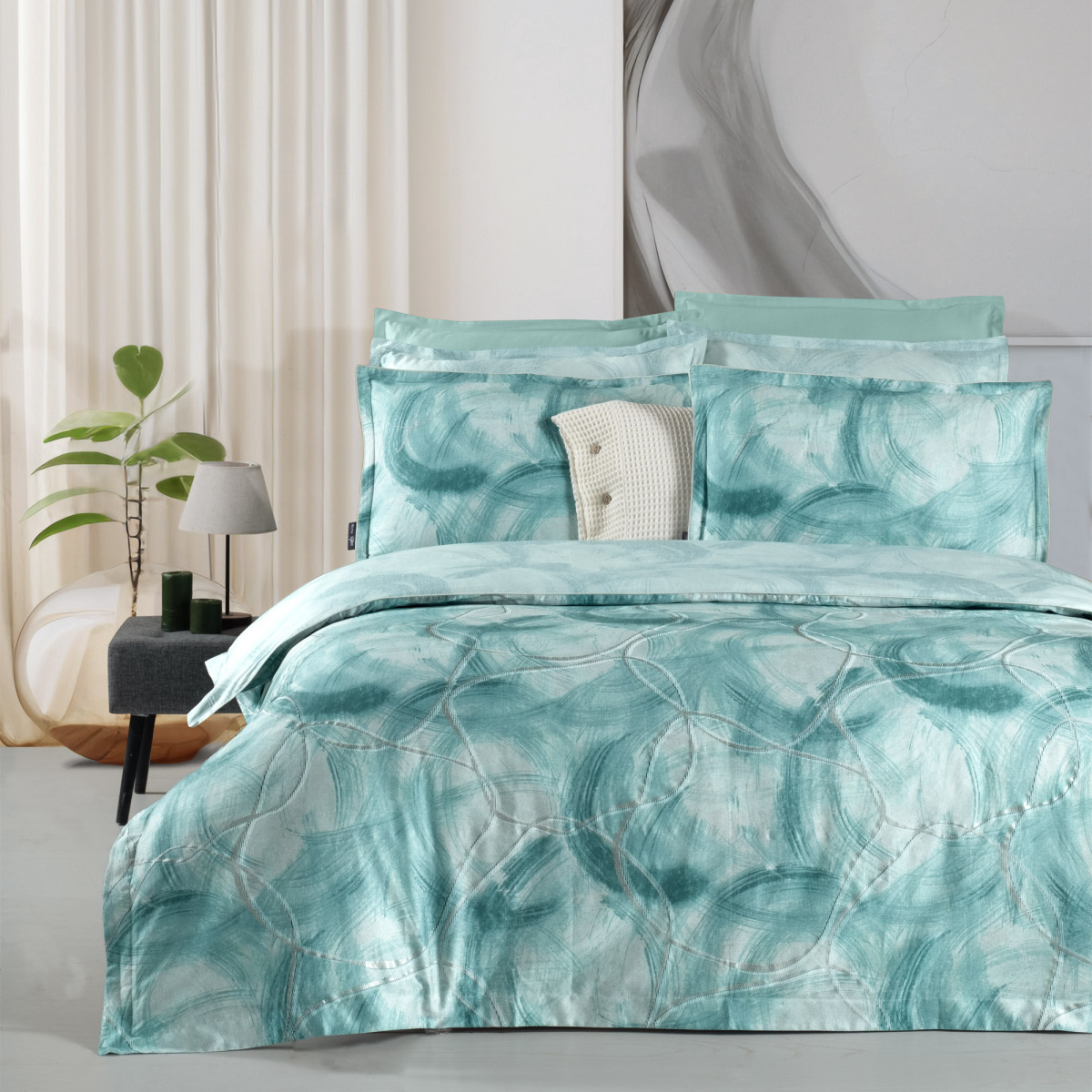 Debrina Pamuk Saten Nevresim Takımı King Size - 2