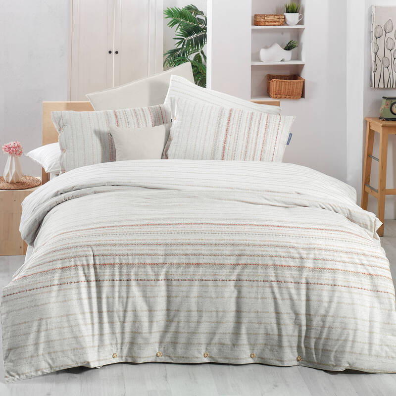 Rabella Fancy Çift Kişilik Nevresim Takımı Bej - 1