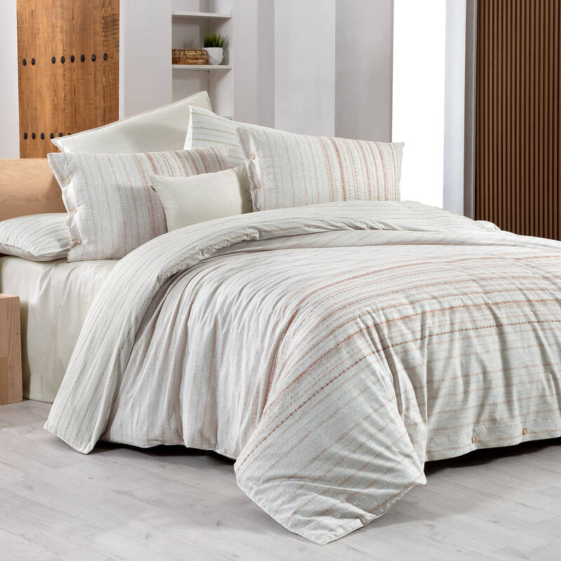 Rabella Fancy Çift Kişilik Nevresim Takımı Bej - 2