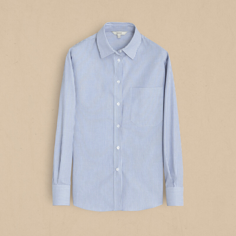 Raina Çizgili Lacivert Gömlek - SARAR WOMAN