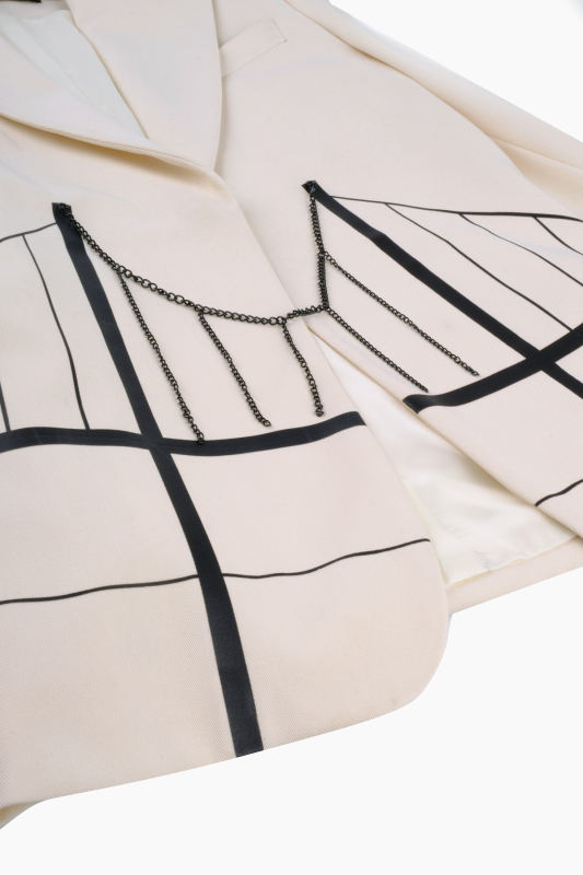 Rambel İstanbul Köprü Tasarım Krem Ceket - SARAR WOMAN