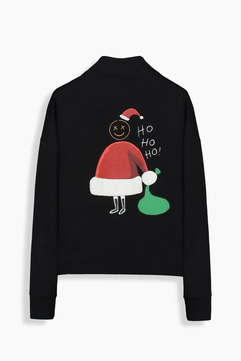 Rayla Santa Regular Fit Siyah Kadın Fermuarlı Sweatshirt - 2