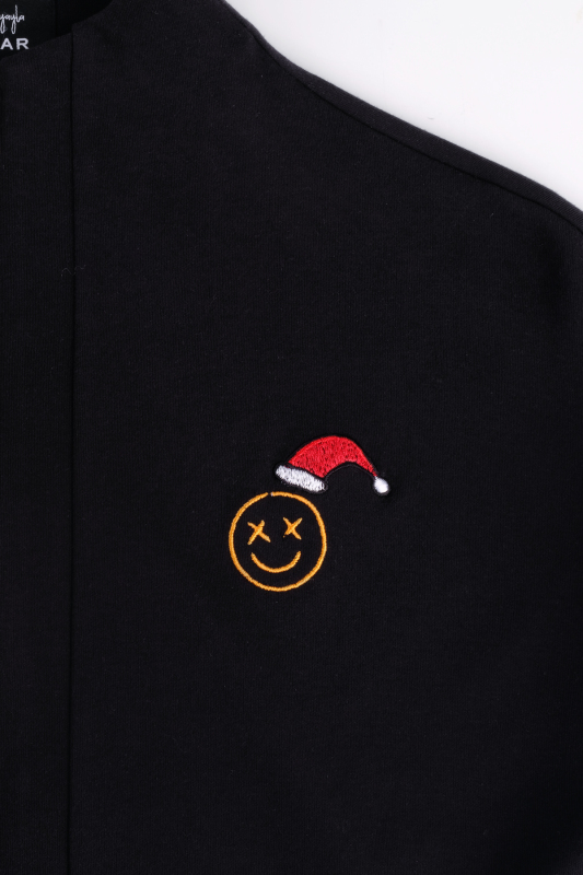 Rayla Santa Regular Fit Siyah Kadın Fermuarlı Sweatshirt - SARAR