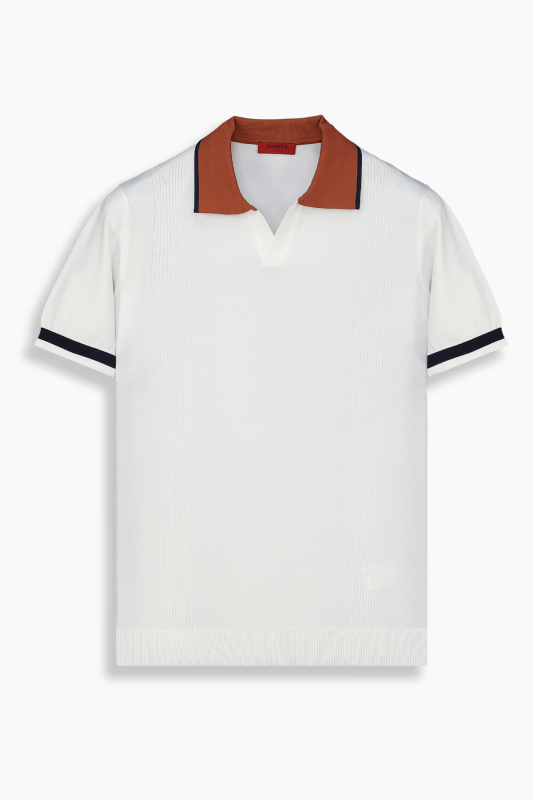 Regular Fit Ekru Açık Polo Yaka Tişört - INTERVIEW