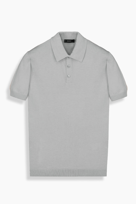Regular Fit Pamuklu Gri Polo Yaka Tişört - SARAR