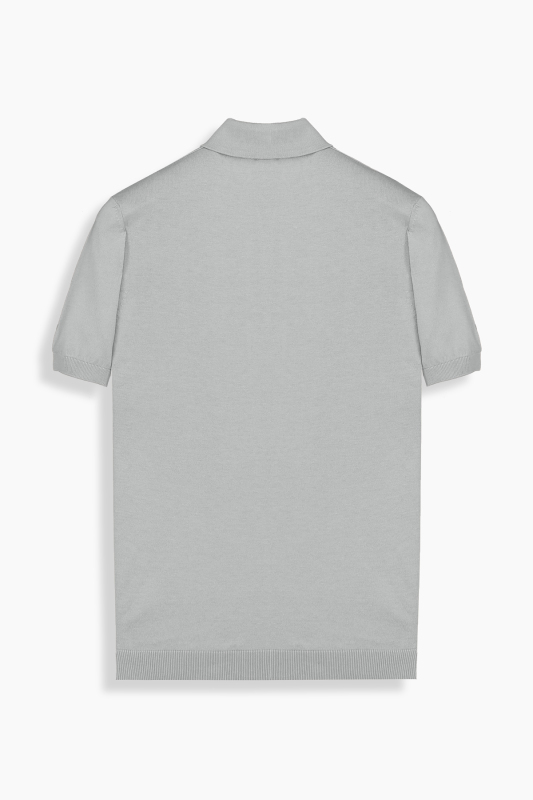 Regular Fit Pamuklu Gri Polo Yaka Tişört - SARAR