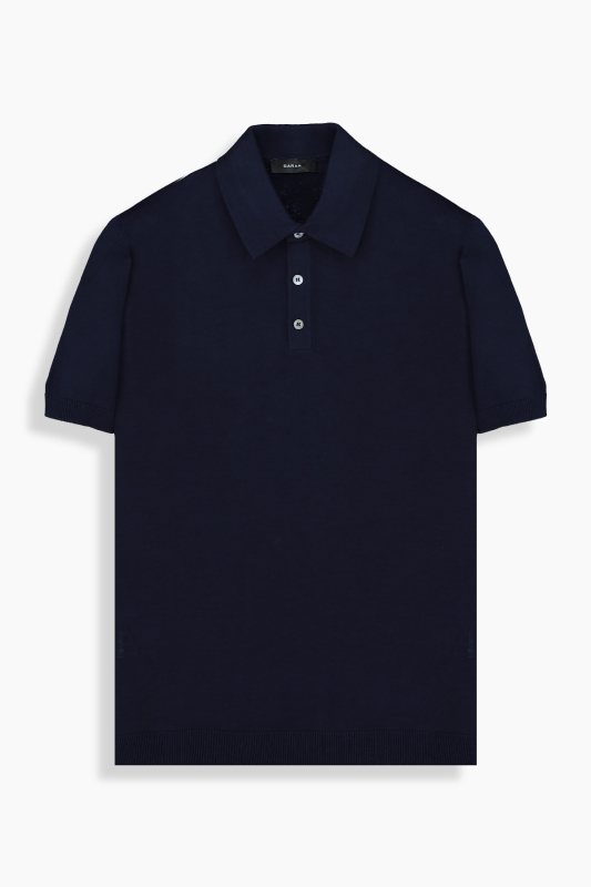 Regular Fit Pamuklu Lacivert Polo Yaka Tişört 