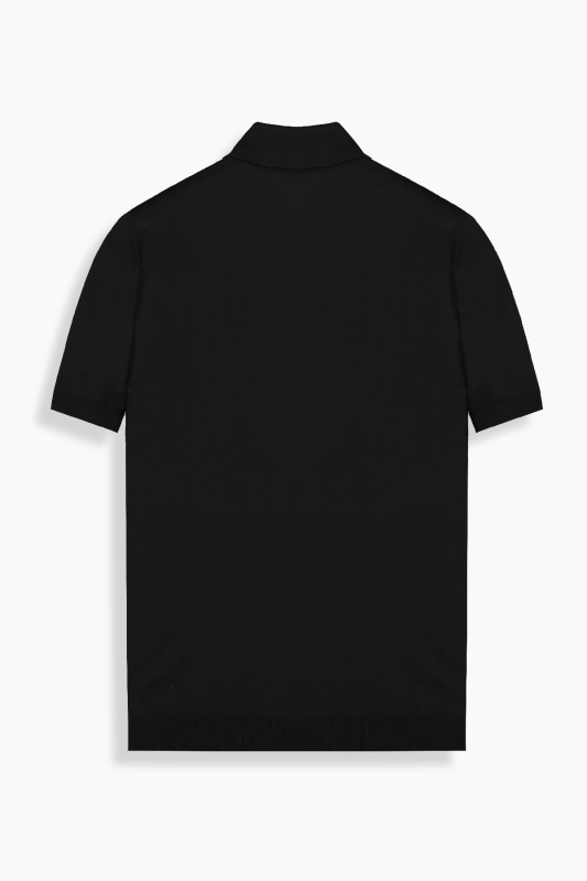 Regular Fit Pamuklu Siyah Polo Yaka Tişört - SARAR