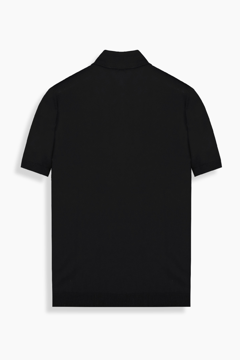 Regular Fit Pamuklu Siyah Polo Yaka Tişört - 2