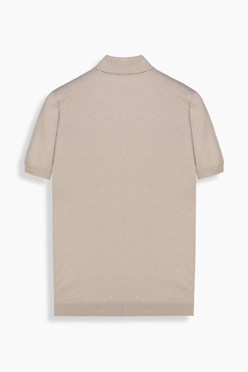Regular Fit Polo Yaka Bej Triko Tişört - 2