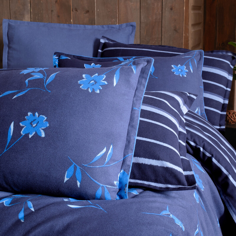 Renata Flanel Çift Kişilik Lacivert Nevresim Takımı - SAREV