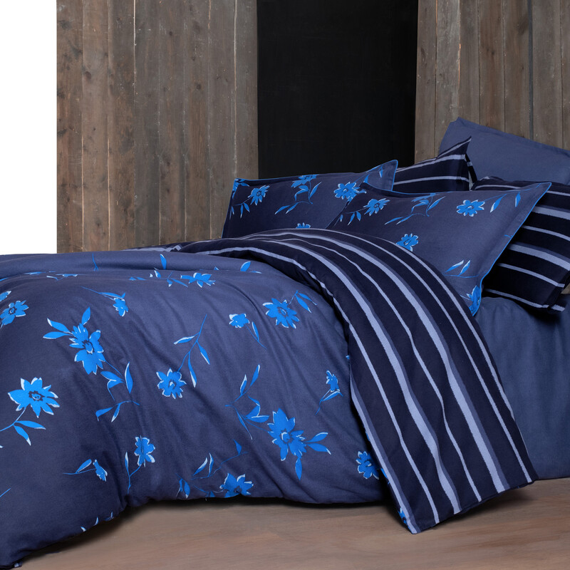 Renata Flanel Tek Kişilik Lacivert Nevresim Takımı - SAREV