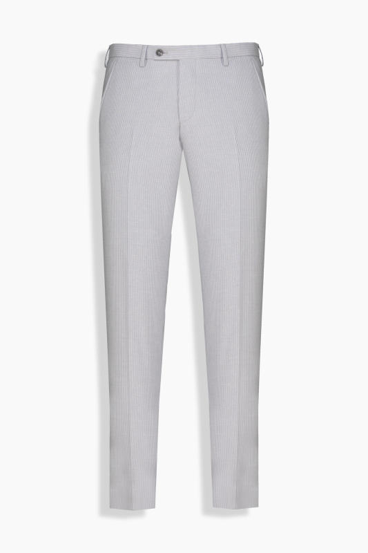 Resta Ekstra Slim Fit Çizgili Açık Gri Pantolon 