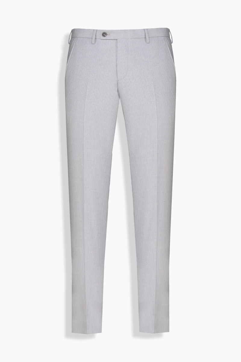 Resta Ekstra Slim Fit Çizgili Açık Gri Pantolon - 1