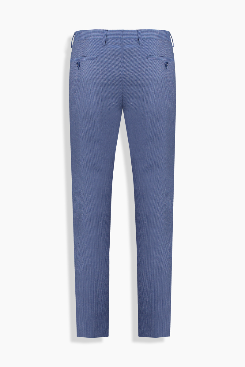 Resta Ekstra Slim Fit Çizgili Koyu Mavi Pantolon - 2