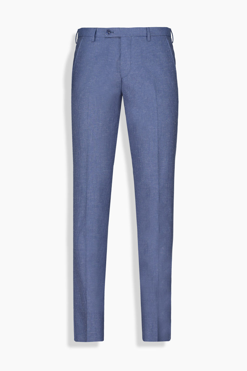Resta Ekstra Slim Fit Çizgili Koyu Mavi Pantolon - 1