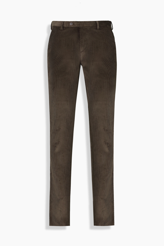 Resta İnce Fitilli Slim Fit Kahverengi Pantolon - INTERVIEW