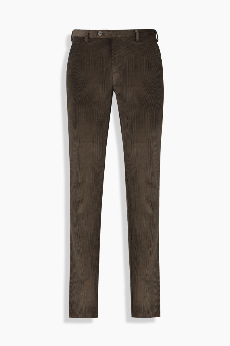 Resta İnce Fitilli Slim Fit Kahverengi Pantolon - 2