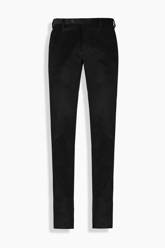 Resta İnce Fitilli Slim Fit Siyah Pantolon 