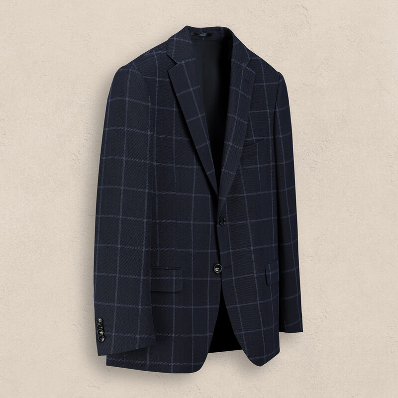 Rexford Regular Fit Kareli Lacivert Ceket - SARAR