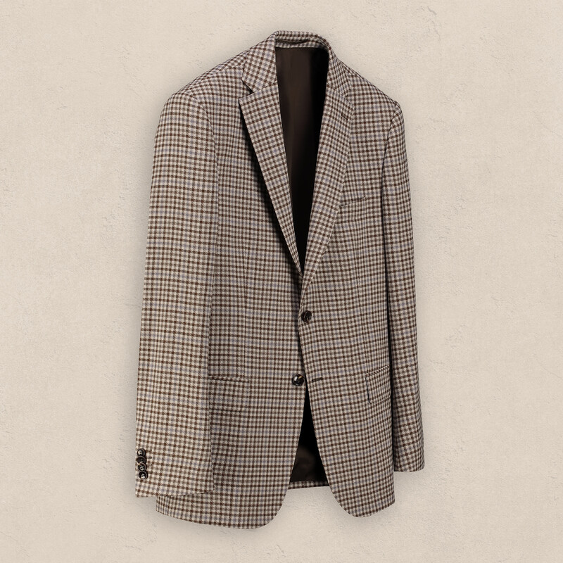 Rexford Regular Fit Desenli Kareli Kahverengi Ceket - SARAR (1)