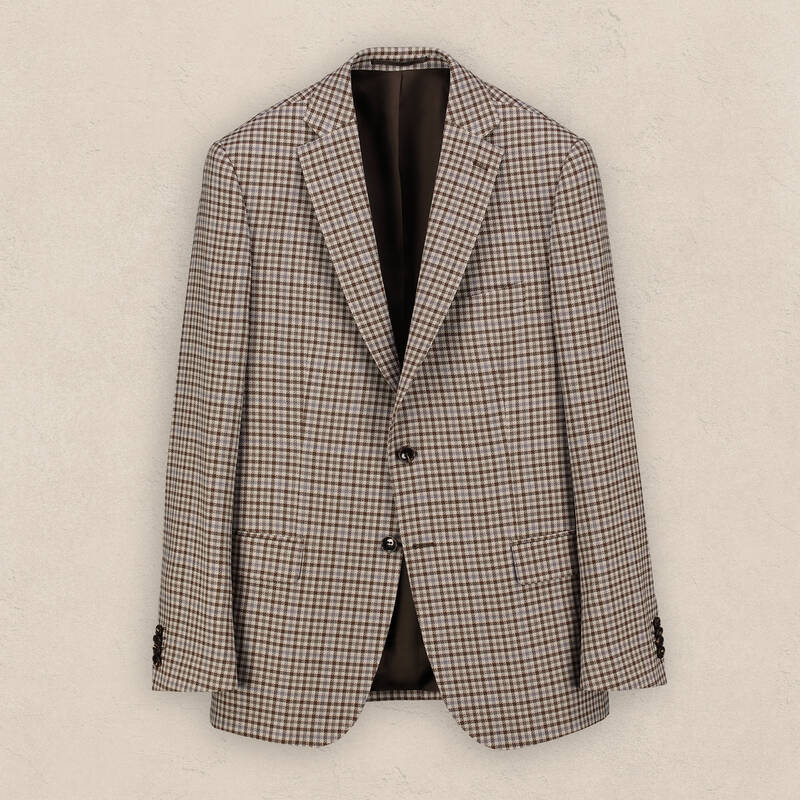 Rexford Regular Fit Desenli Kareli Kahverengi Ceket - 1