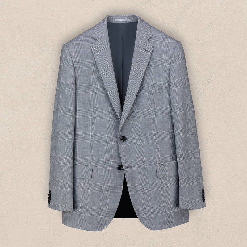 Rexford Regular Fit Kareli Yünlü Gri Ceket - 1