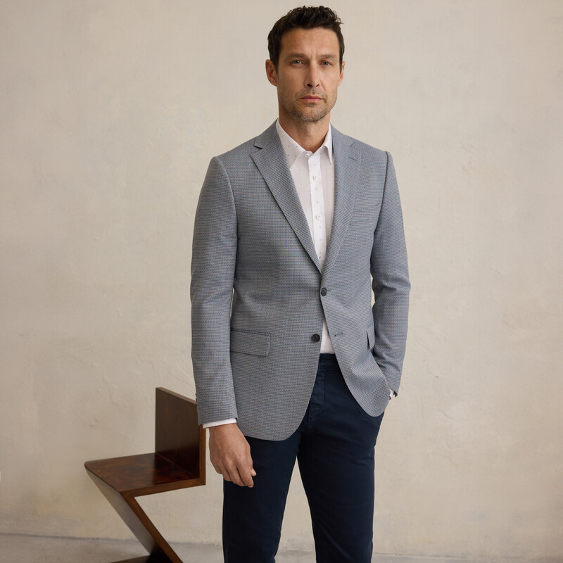 Rexford Regular Fit Mavi Desenli Ceket 