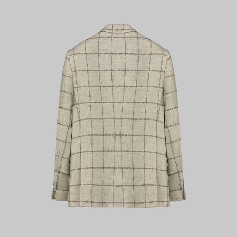 Rexford Regular Fit Kareli Desenli Bej Ceket - 3