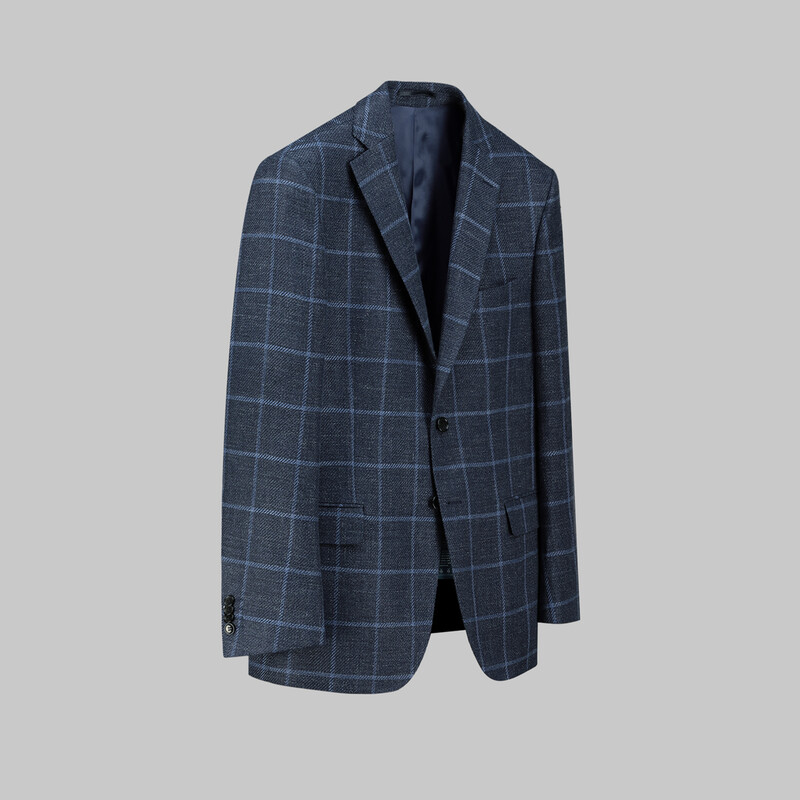 Rexford Regular Fit Kareli Desenli Lacivert Ceket - SARAR