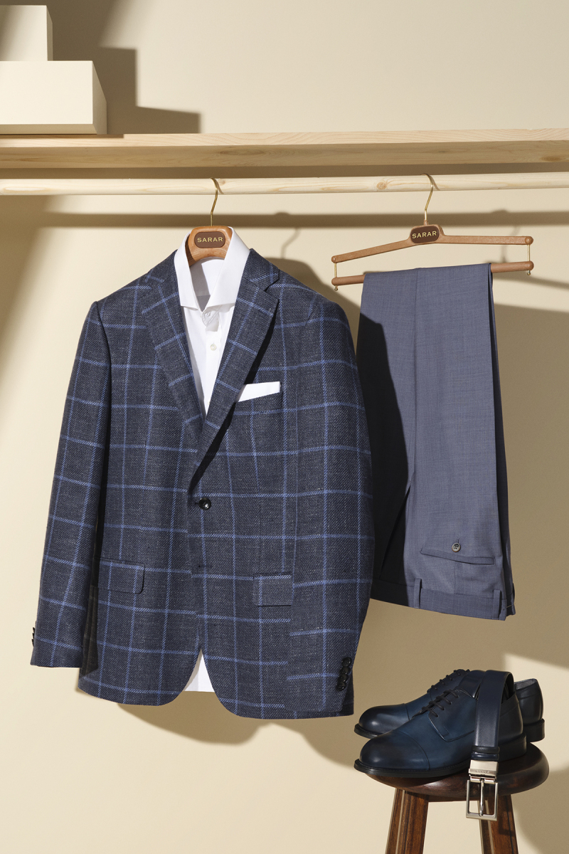 Rexford Regular Fit Kareli Desenli Lacivert Ceket - 1